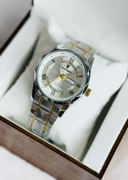 Poedagar watch city lock-silver chain white dial