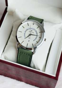 Titan Lather Strap magnetic lock-green colour